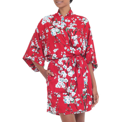 Holy Jasmine Red and White Floral Robe
