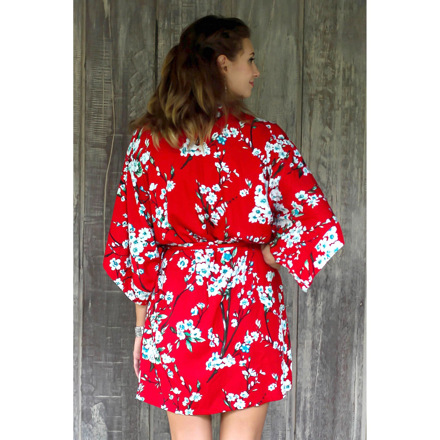 Holy Jasmine Red and White Floral Robe