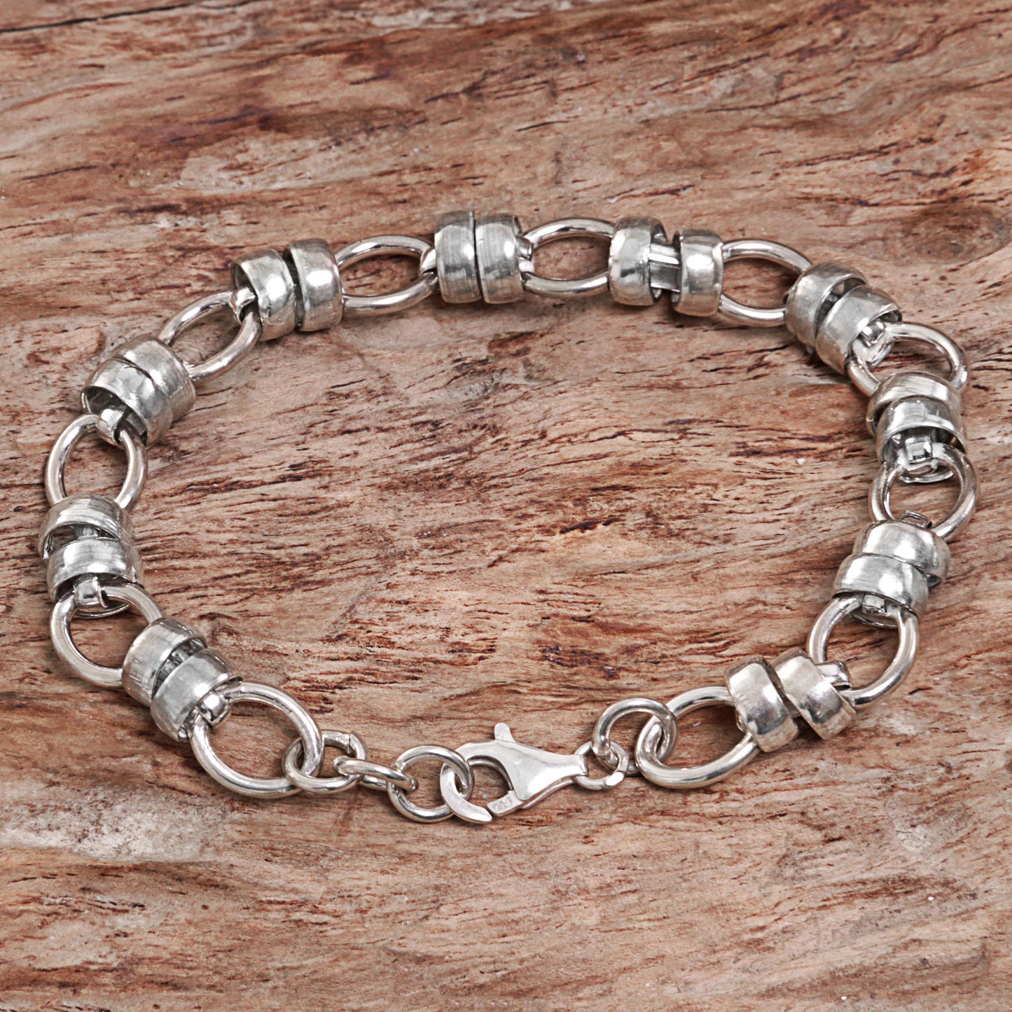 Family Ties Hand Made Sterling Silver Link Bracelet Indonesia