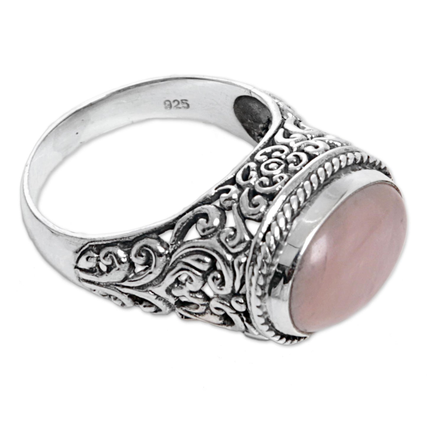 Bali Eye in Pink Rose Quartz Cocktail Ring