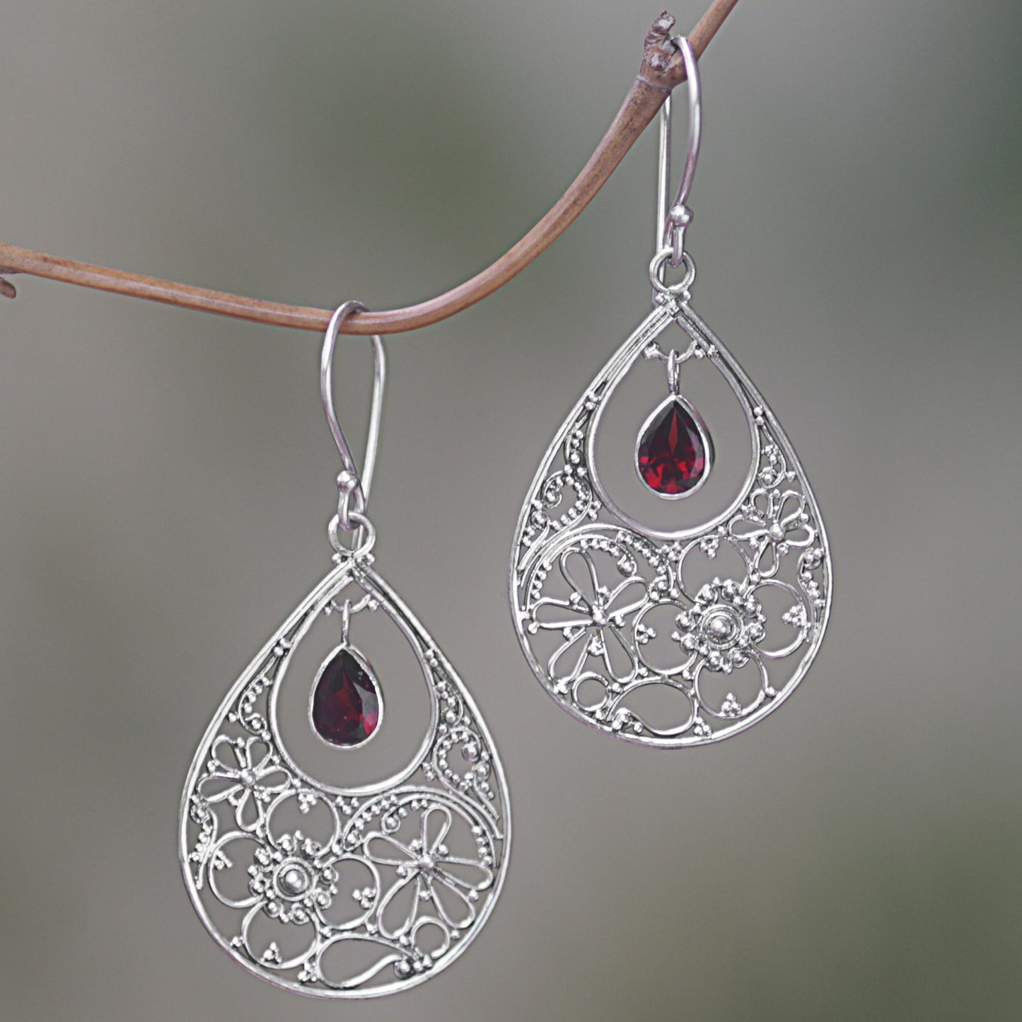 Floral Days Sterling Silver Earrings