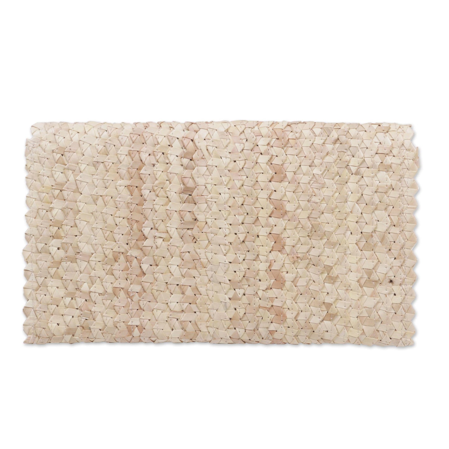 Ivory Trance Palm Leaf Clutch Handbag