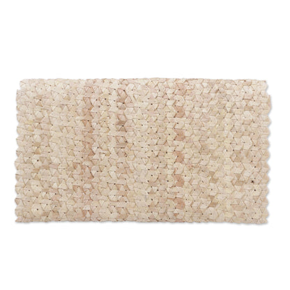 Ivory Trance Palm Leaf Clutch Handbag