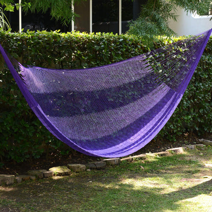 Lilac Blossom Hand Woven Nylon Purple Hammock (Single) from Mexico