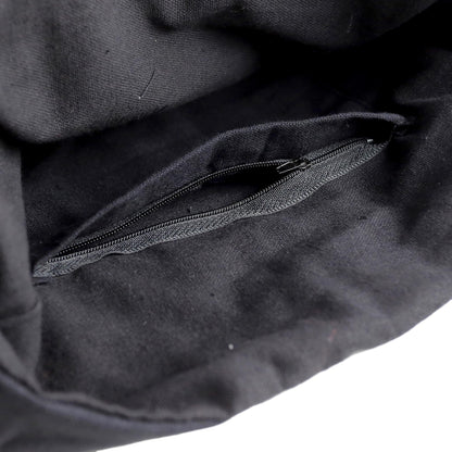 Charming Thai In Black Cotton Blend Shoulder Bag