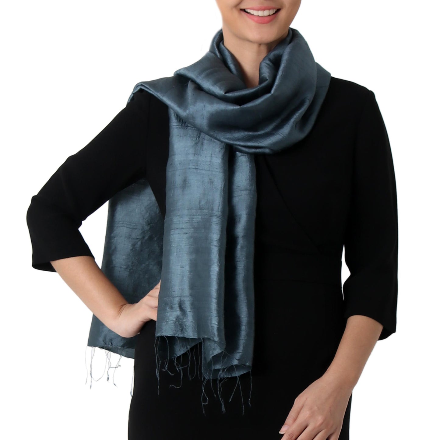 Otherworldly in Iron Grey Silk Scarf