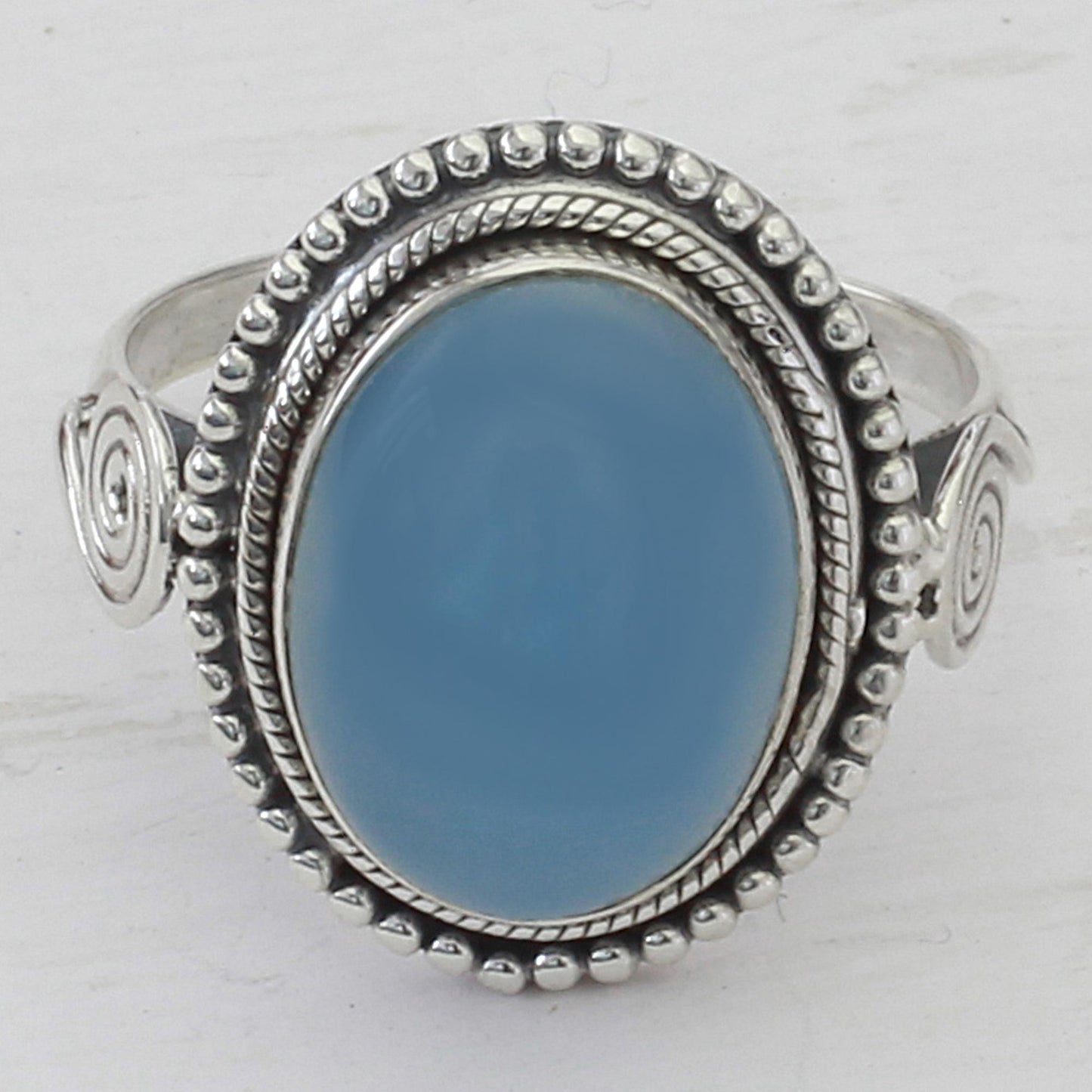 Sky Reverie Chalcedony Cocktail Ring