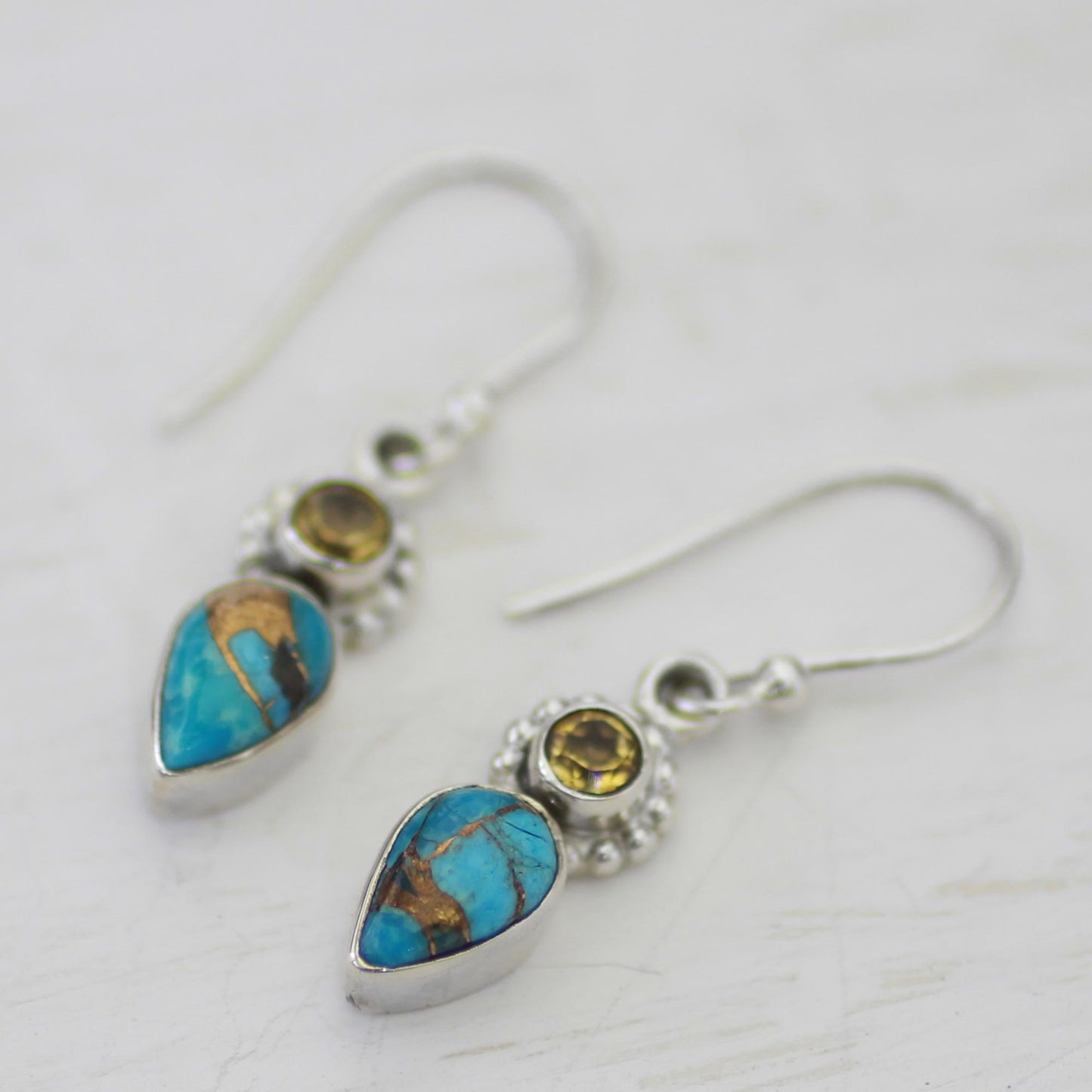 Watery Allure Multi-Gem Turquoise Earrings