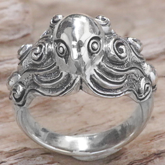 Octopus of the Deep Sterling Silver Ring