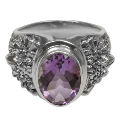 Worried Owl Amethyst Ring