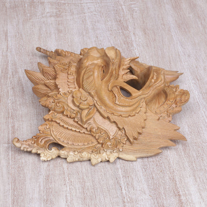 Great Boar Hand Carved Acacia Wood Barong Bangkal Mask