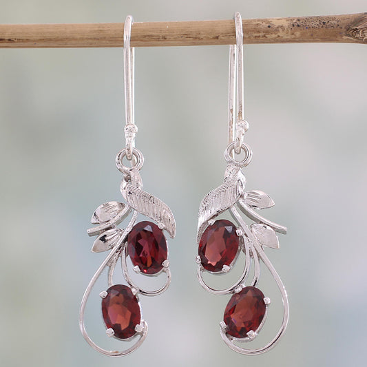 Handmade Sterling Silver & Garnet Earrings