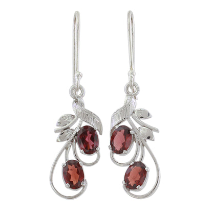 Handmade Sterling Silver & Garnet Earrings