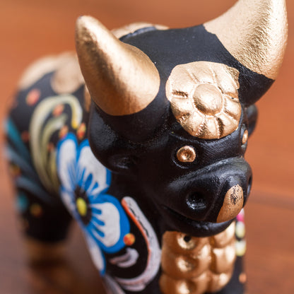 Little Black Pucara Bull Figurine