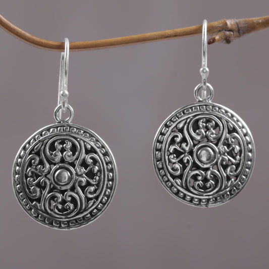 Perfect Alignment Handcrafted Sterling Silver Dangle Earrings from Bali