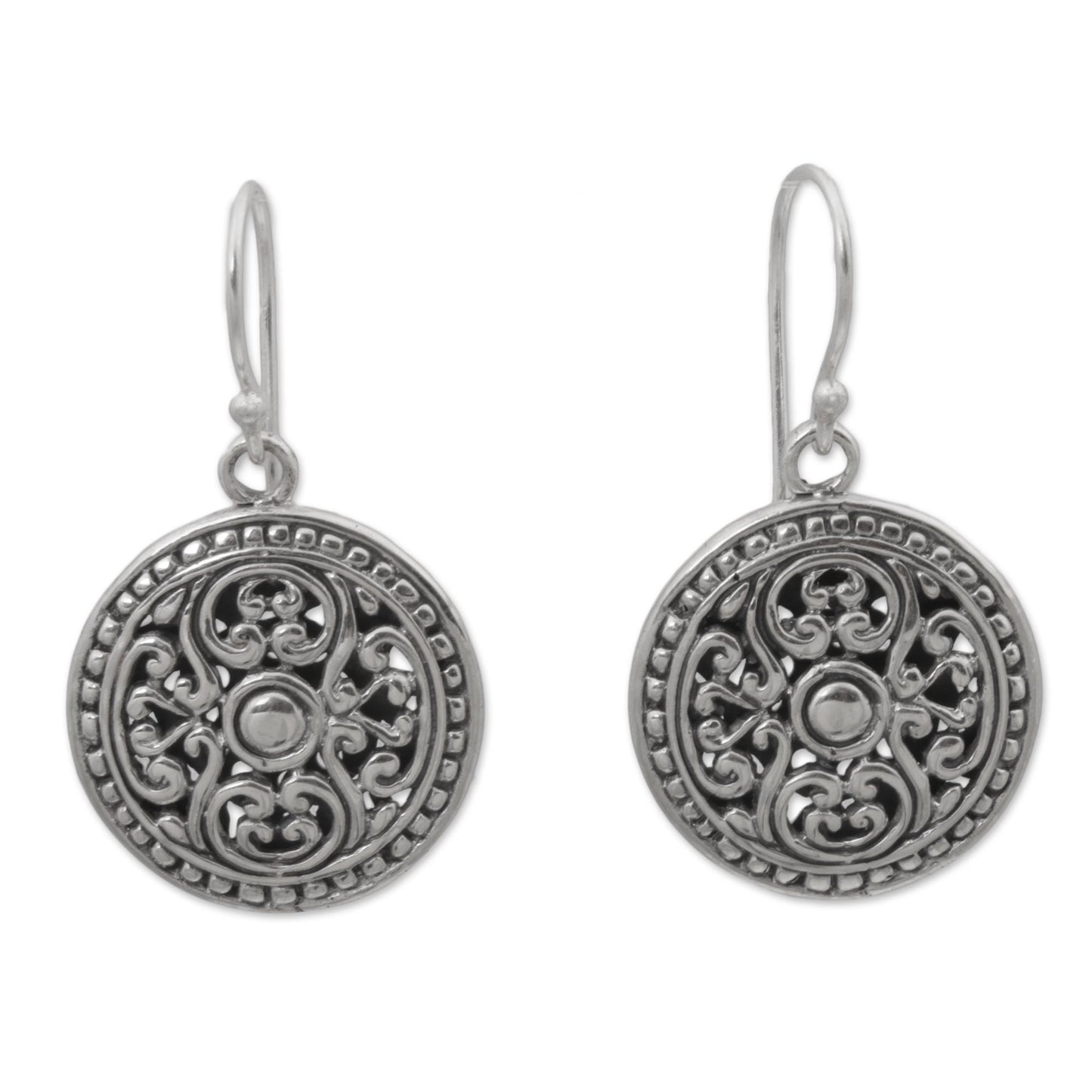 Perfect Alignment Handcrafted Sterling Silver Dangle Earrings from Bali