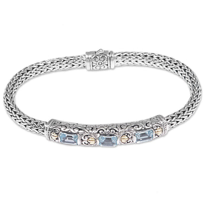 Bedugul Temple Blue Topaz Chain Bracelet