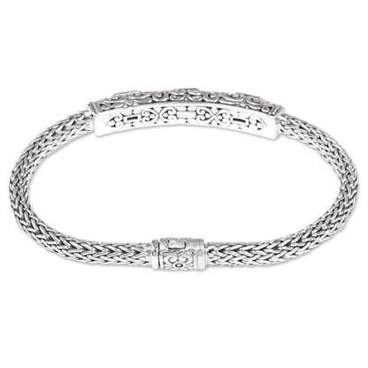 Bedugul Temple Blue Topaz Chain Bracelet