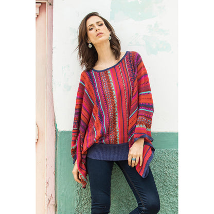 Cuzco Dance Multicolor Kimono Sleeve Sweater