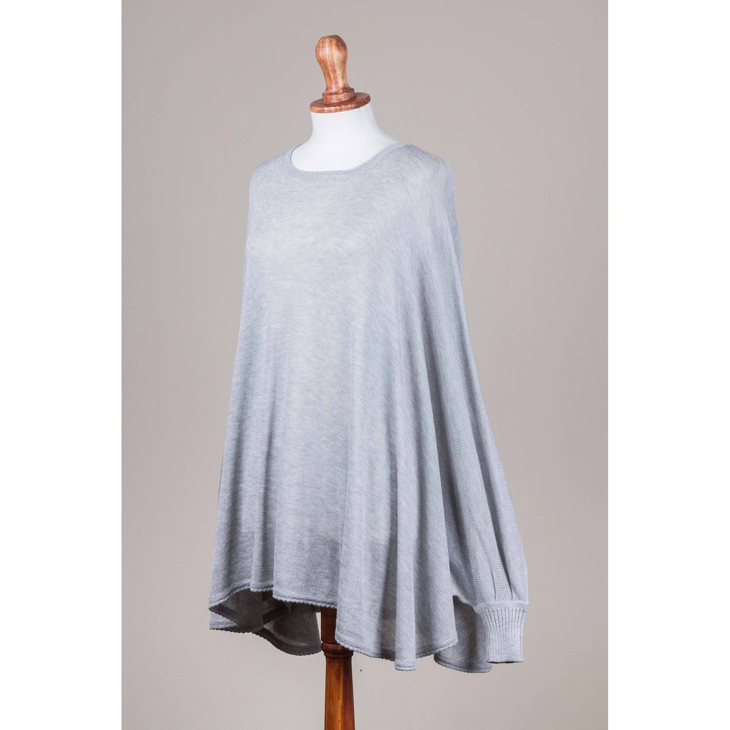 Mountain Breeze Grey Knit Bohemian Drape Sweater