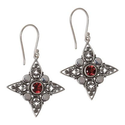 Four-Pointed Stars Sterling Silver Earrings