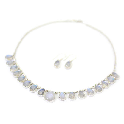 Lovely Morning Moonstone & Silver Jewelry Set