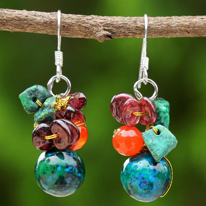 Tropical Oasis Multi-Gem Cluster Earrings