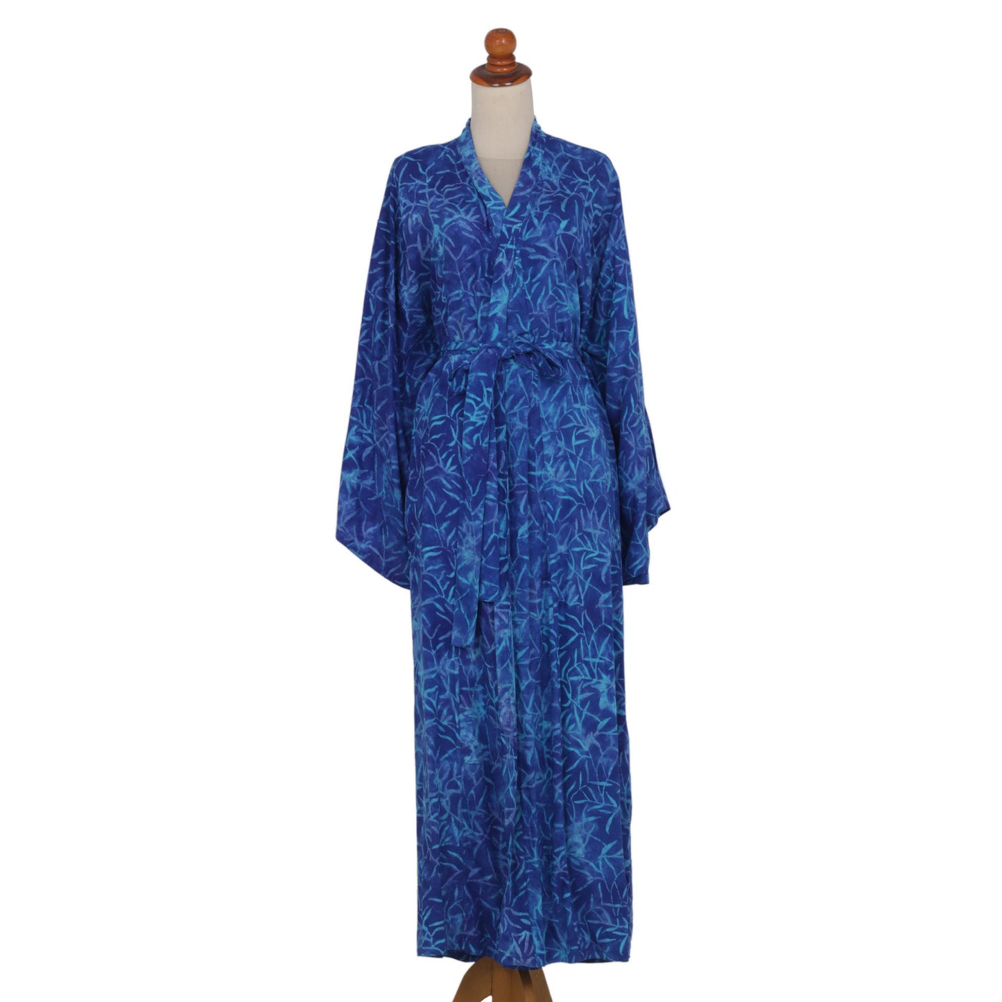 Bamboo Blue Rayon Batik Robe