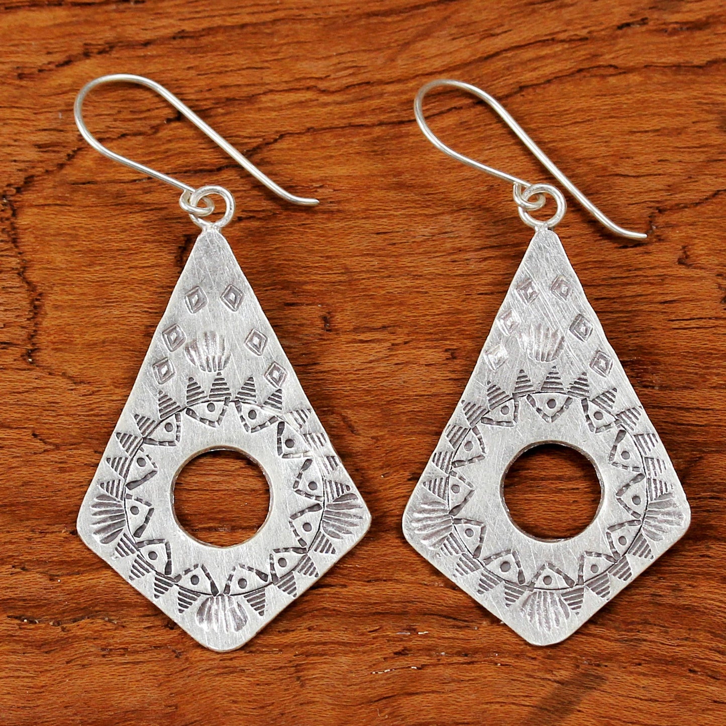 Thai Promise Handmade Hill Tribe Silver Dangle Earrings from Thailand