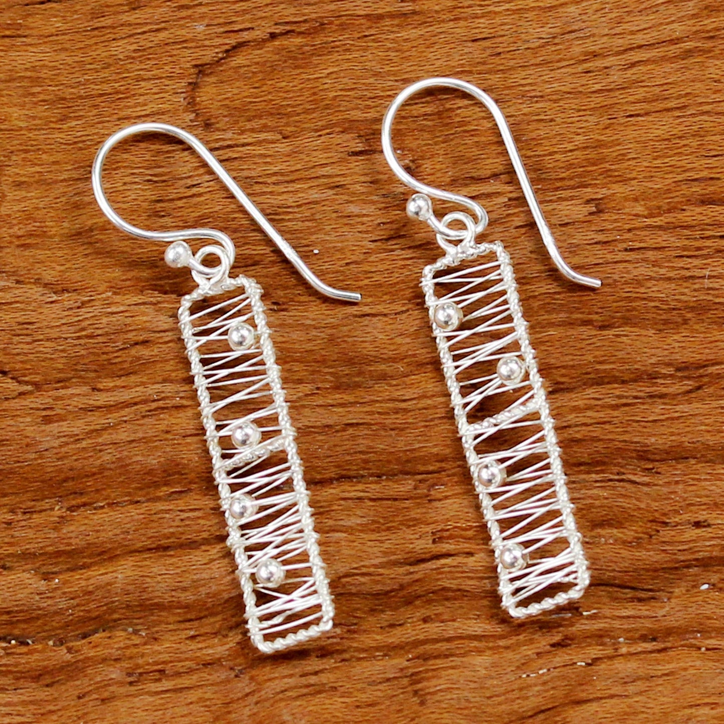 Chiang Mai River Silver Dangle Earrings