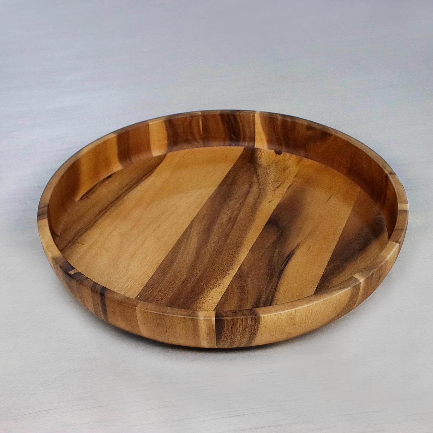 Harmonious Nature Artisan Crafted Natural Wood Serving Bowl from Thailand