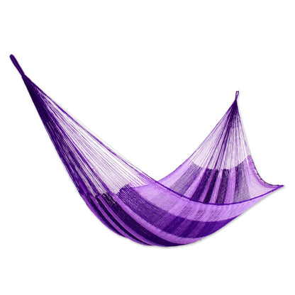 Lilac Blossom Lilac Striped Double Nylon Hammock from Mexico