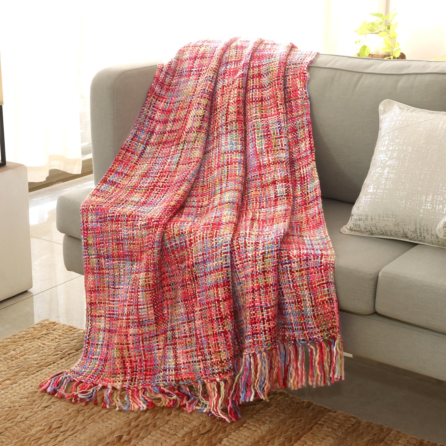 Vibrant Pastel Multicolor Throw Blanket