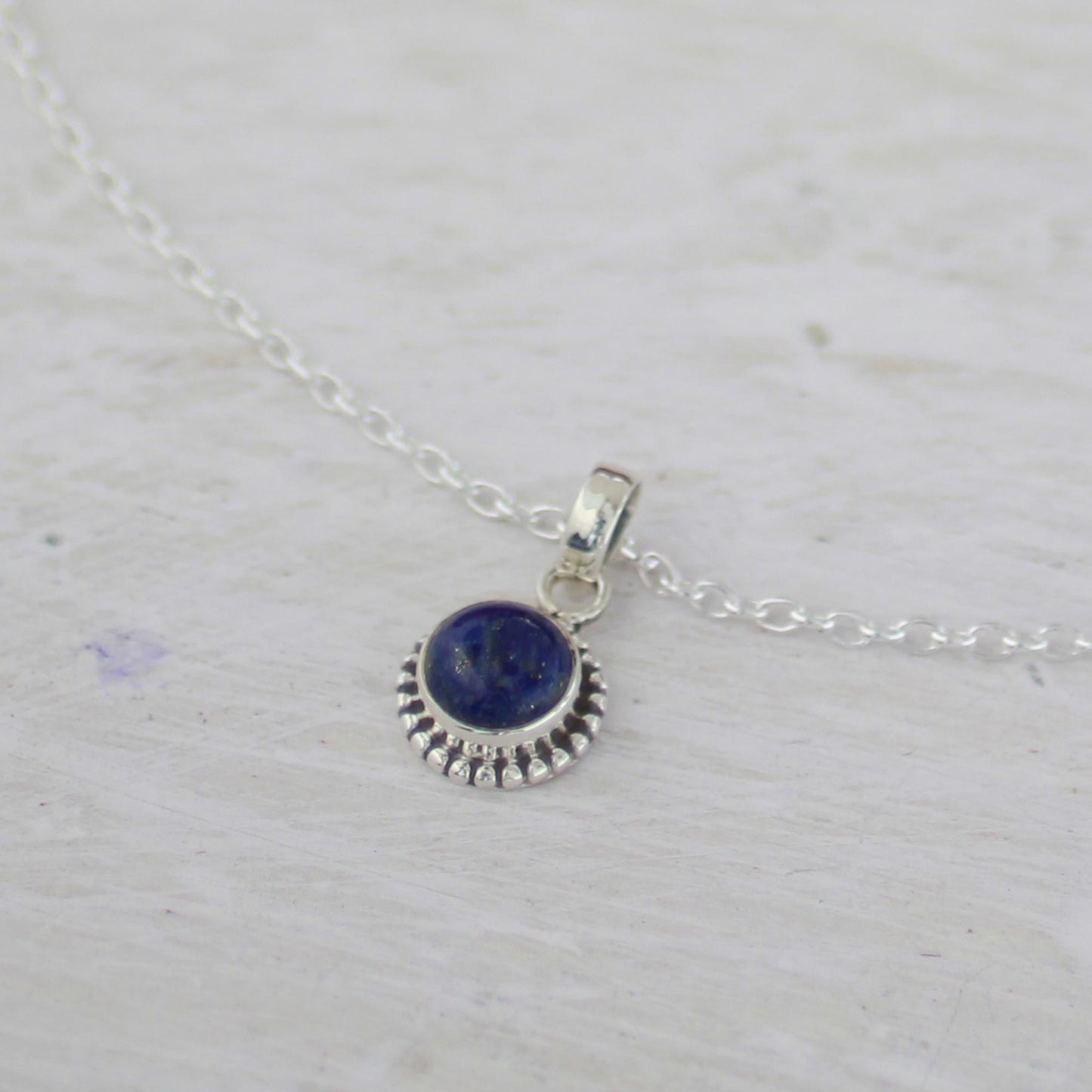 Blue Globe Sterling Silver Pendant Necklace