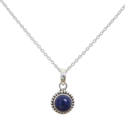 Blue Globe Sterling Silver Pendant Necklace