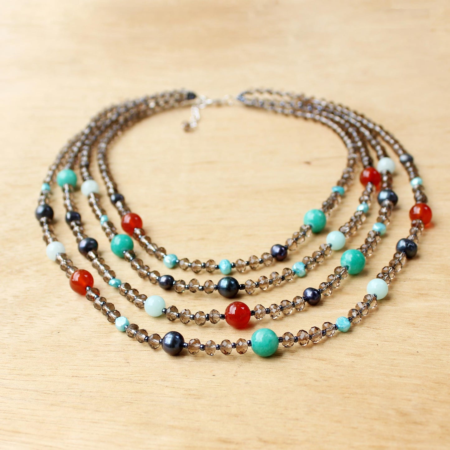 Changing Seasons Beaded Gem Necklace with Cultured Pearls