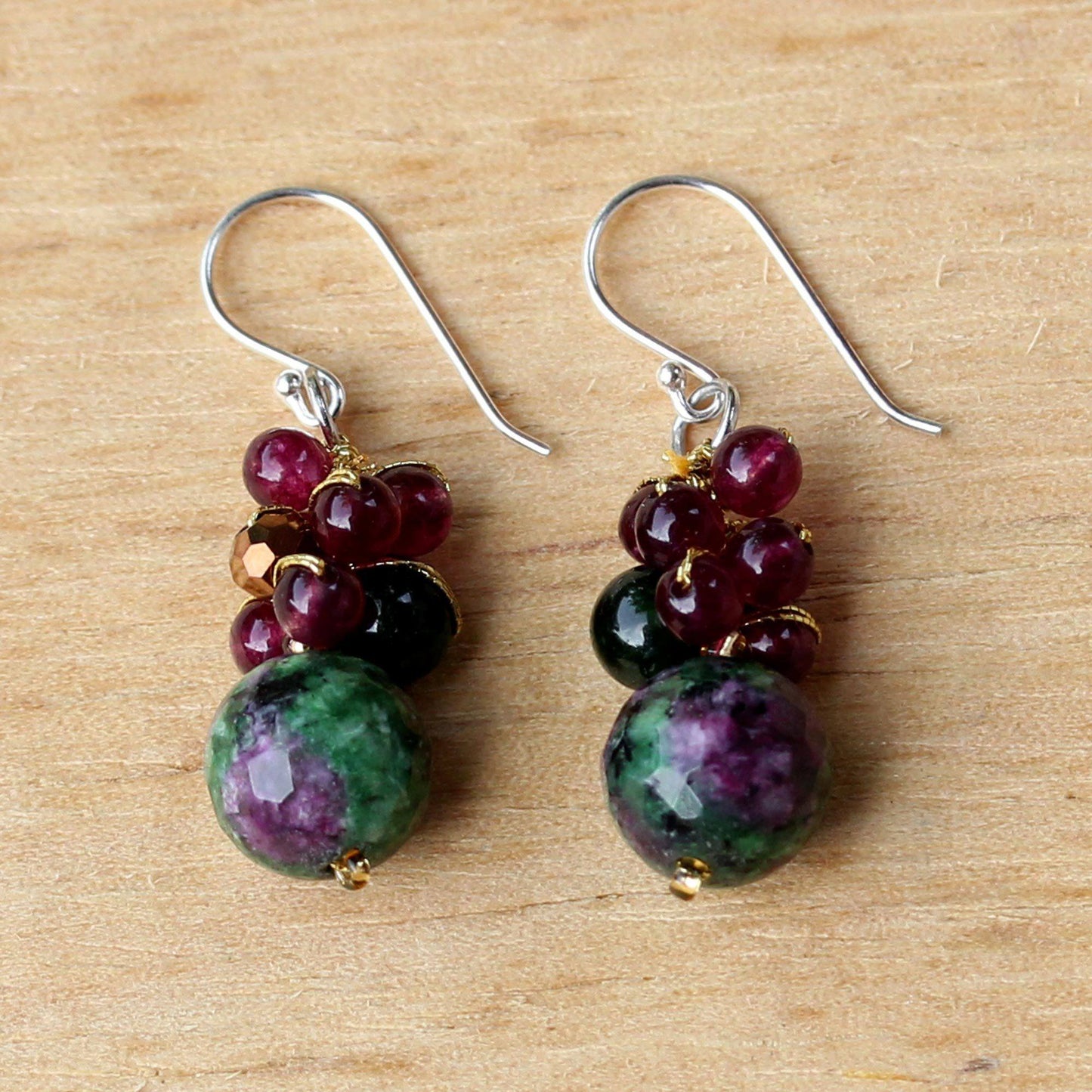 Sweet Berries Multi-Gem Cluster Earrings