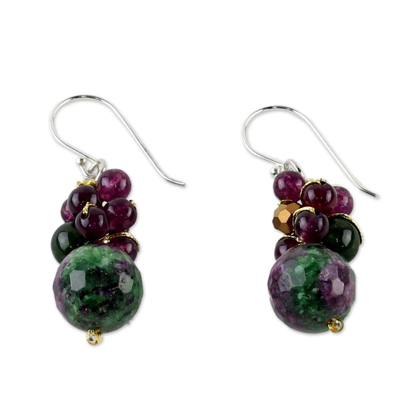 Sweet Berries Multi-Gem Cluster Earrings