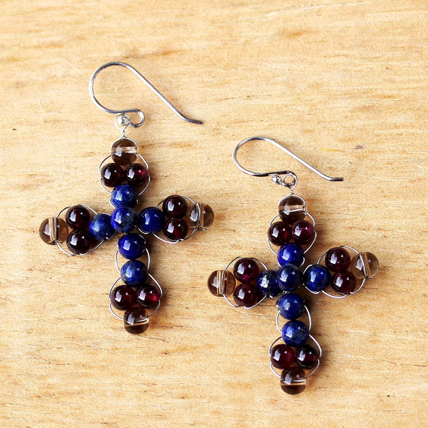 Precious Cross Multi-Gemstone Earrings