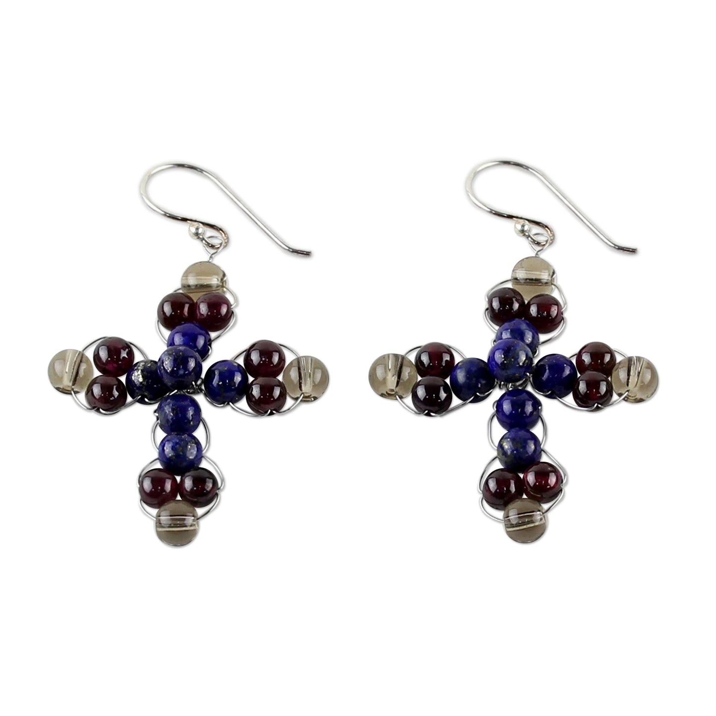 Precious Cross Multi-Gemstone Earrings