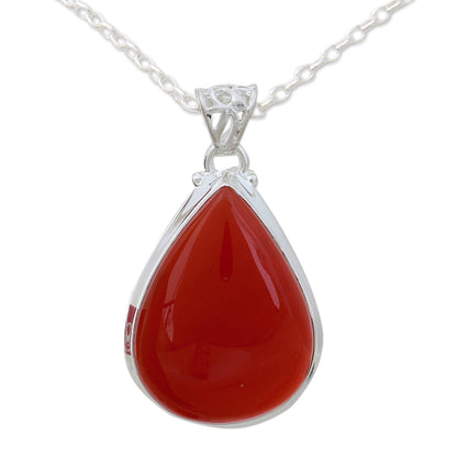 Drop of Sunshine Carnelian Pendant Necklace