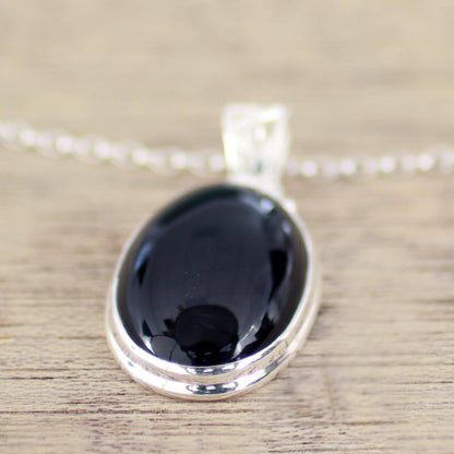 Elegant Protector Handcrafted Onyx Necklace