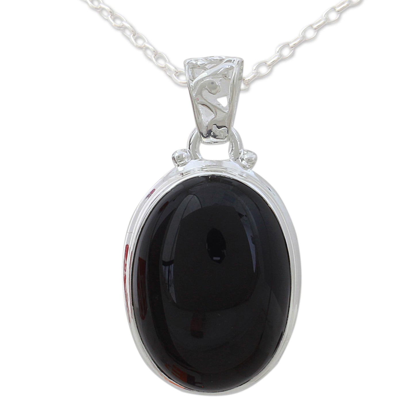 Elegant Protector Handcrafted Onyx Necklace