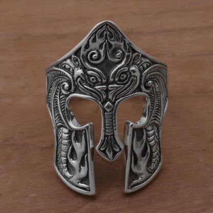 Brawijaya Mask Sterling Silver Men's Ring