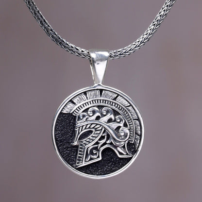 Hayam Wuruk Helmet Sterling Pendant Necklace