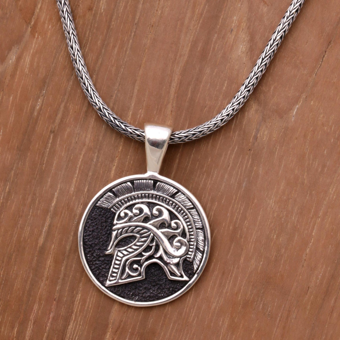 Hayam Wuruk Helmet Sterling Pendant Necklace