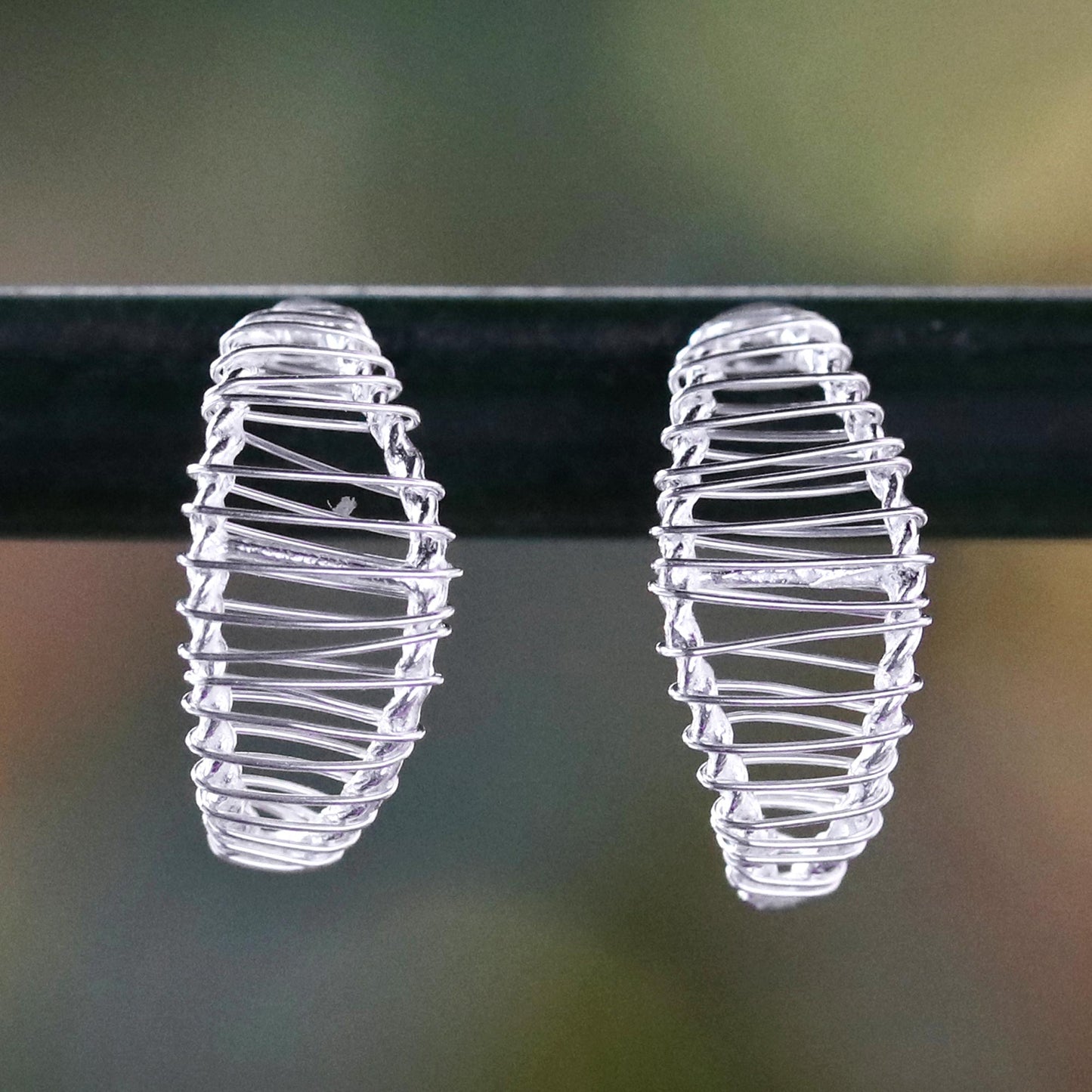 Leaf Wrap Sterling Silver Wrap Leaf Drop Earrings Crafted in Thailand