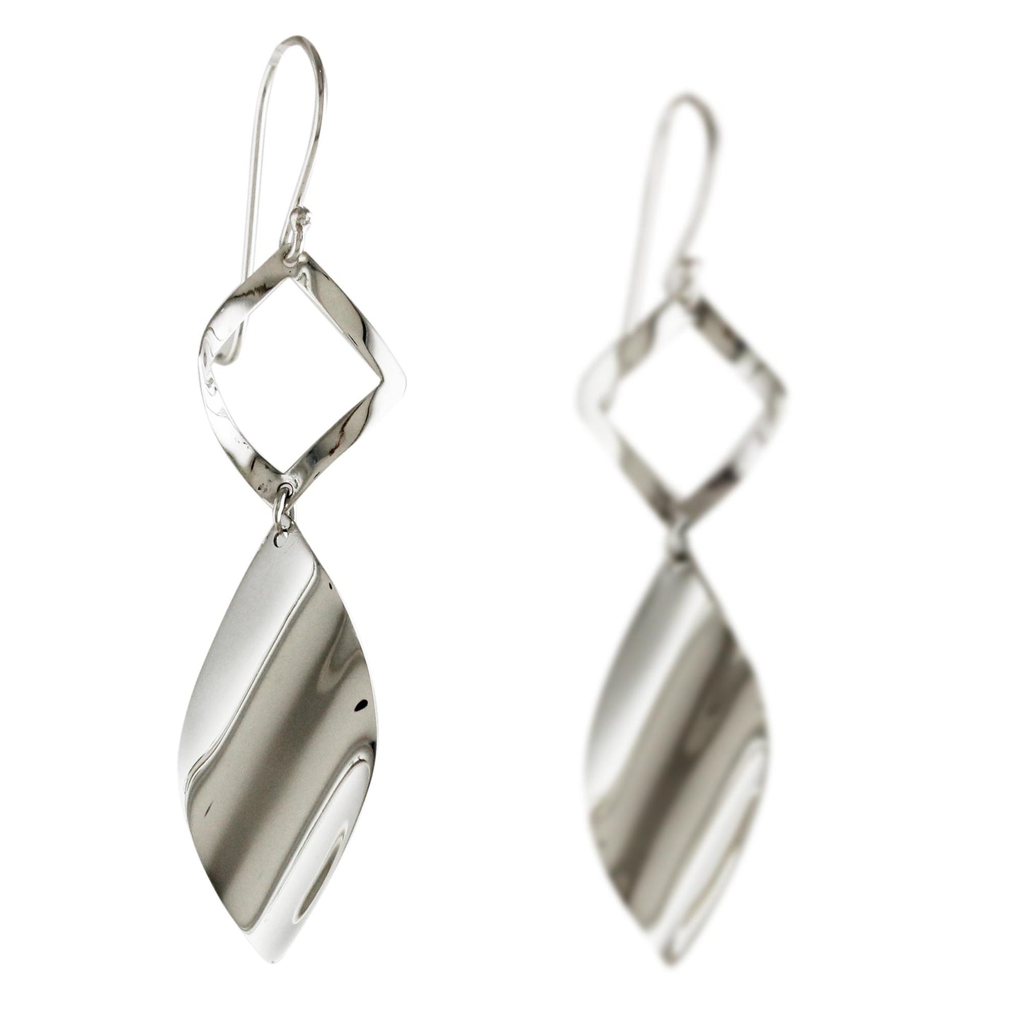 Shimmering Helicopters Sleek Handcrafted Sterling Silver Contemporary Thai Earrings