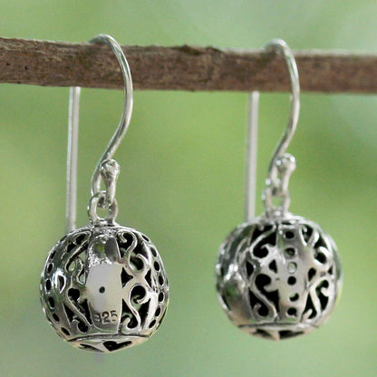 Palace Lanterns Petite Sterling Silver Bauble Earrings from Thailand