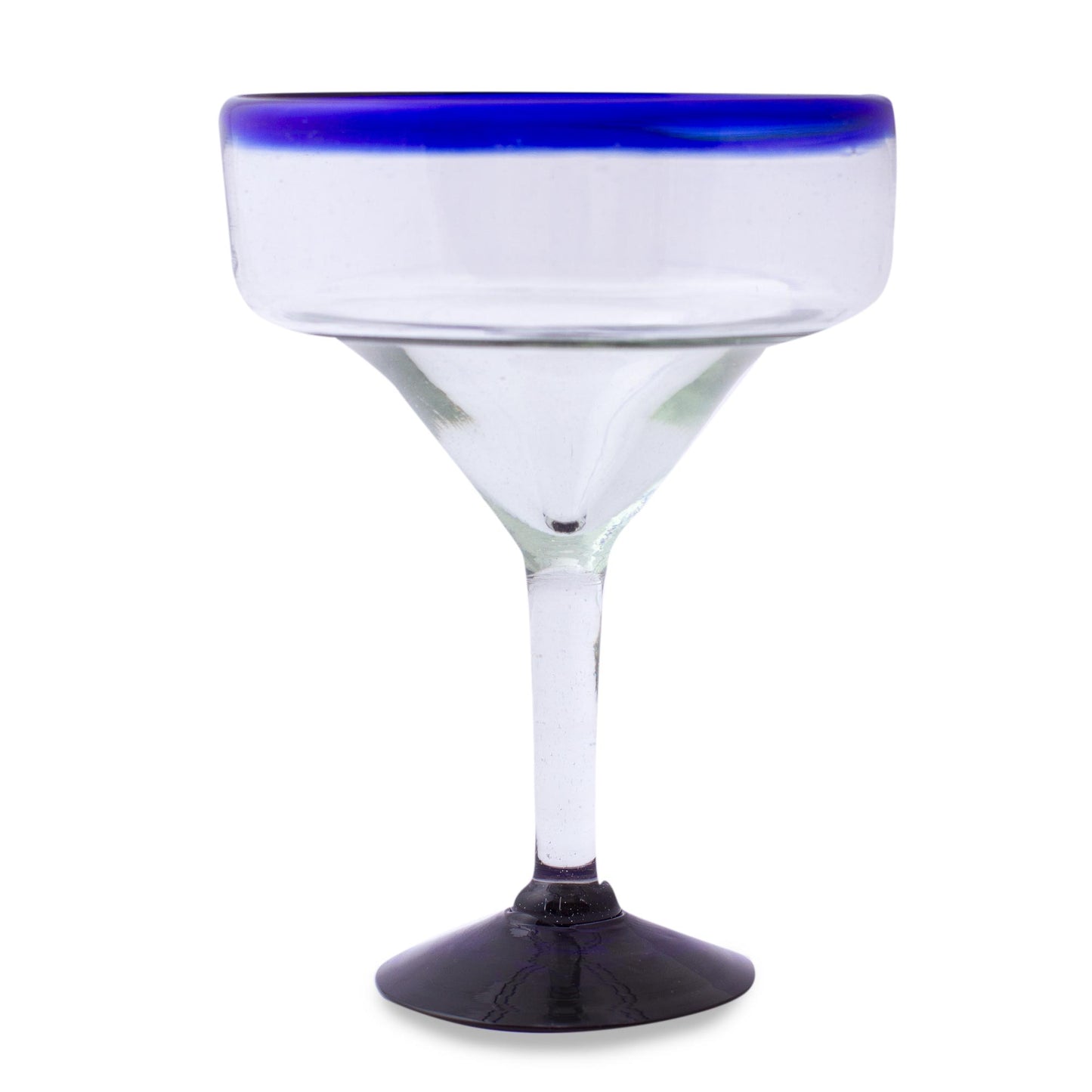 Cobalt Contrasts Eco Friendly Set of Six Hand Blown Margarita Glasses